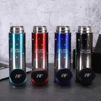 Gradient Color Smart Insulation Mini Thermal Cup LED Digital Temperature Display Water Bottle Stainless Steel 500ml