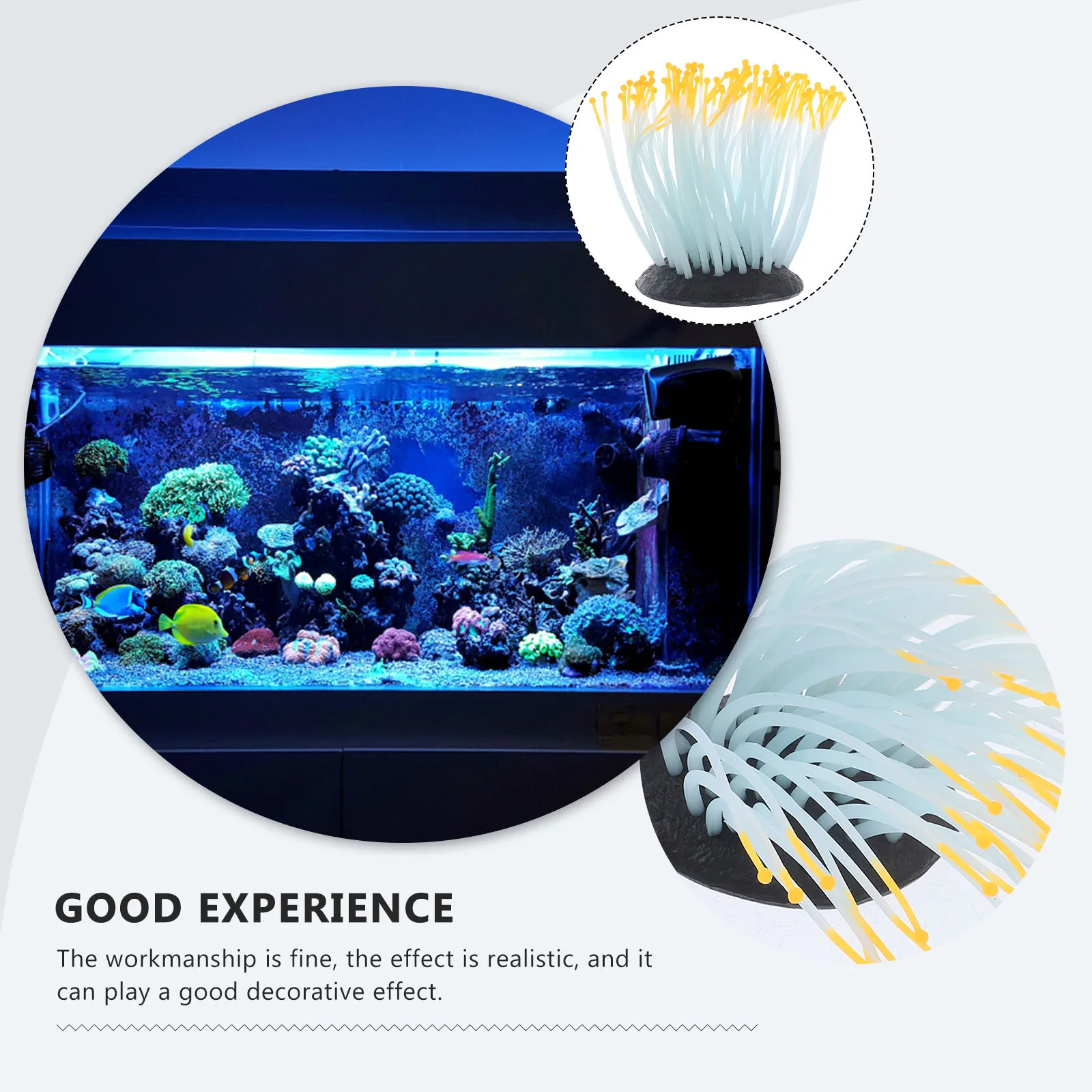 

Luminous Silicone Simulation Sea Anemone Artificial Aquarium Ornament Fish Tank Decoration Durable Realistic Anemone Landscape
