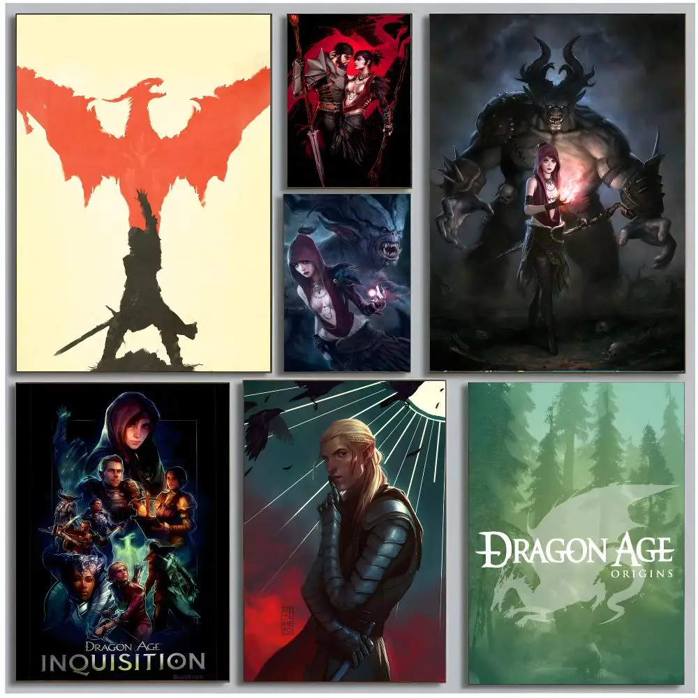 Game Rpg D-Dragon Age Poster Modern Wall Art Bedroom Living Room Print Unframed