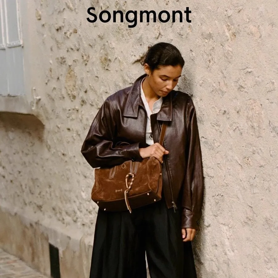 Songmont Trace Collection See Things Travel Bag Suede Boston Bag Shoulder Commuter Woman