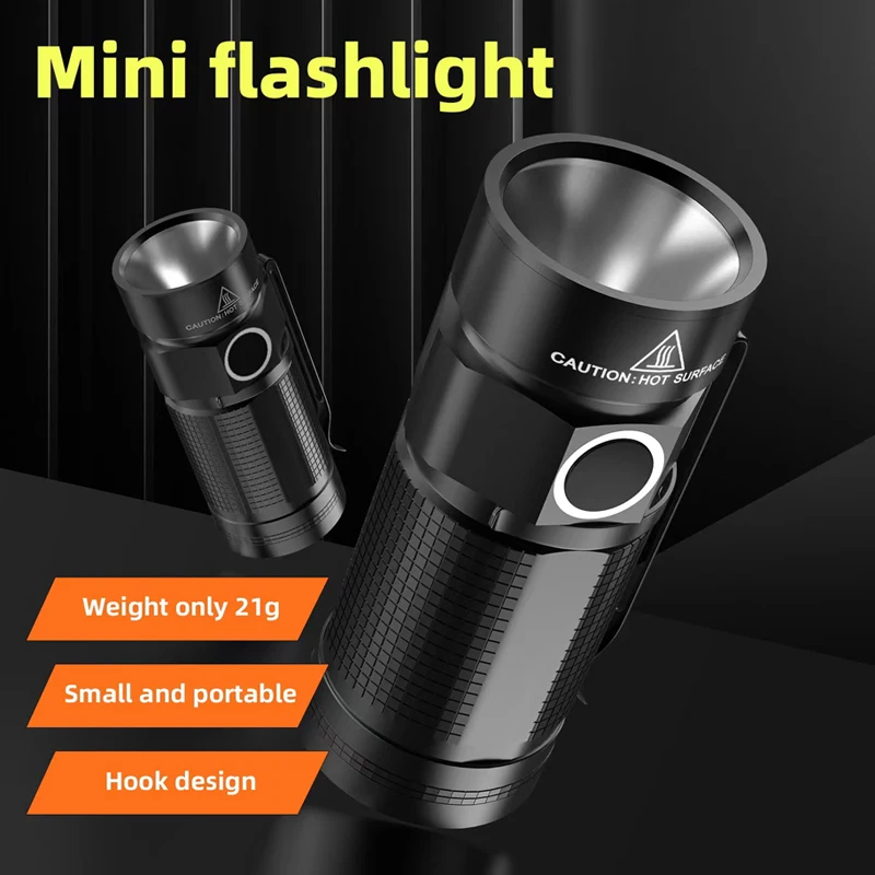 Portable Mini Torch LED USB Rechargeable Flashlight Survival Safety Lamp With Hat Clamp Camping Waterproof Long Range Lantern