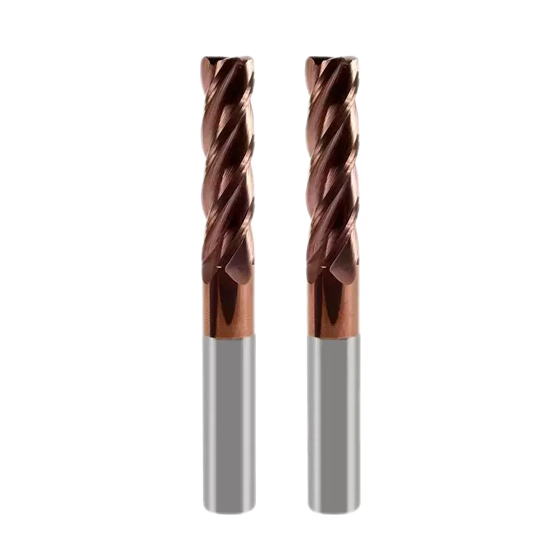 55 °   التنغستن الصلب قاطعة المطحنة 4-حافة قاطع الأنف المستديرة المغلفة كربيد قاطعة المطحنة CNC CNC الثور الأنف القاطع R القاطع