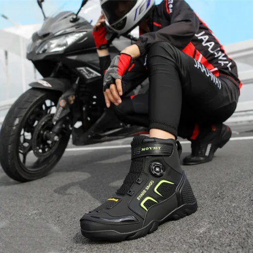 Botas de moto para hombre, zapatos para montar en motocicleta, zapatos anticaída para motocicleta, botas de carreras todoterreno para Motocross