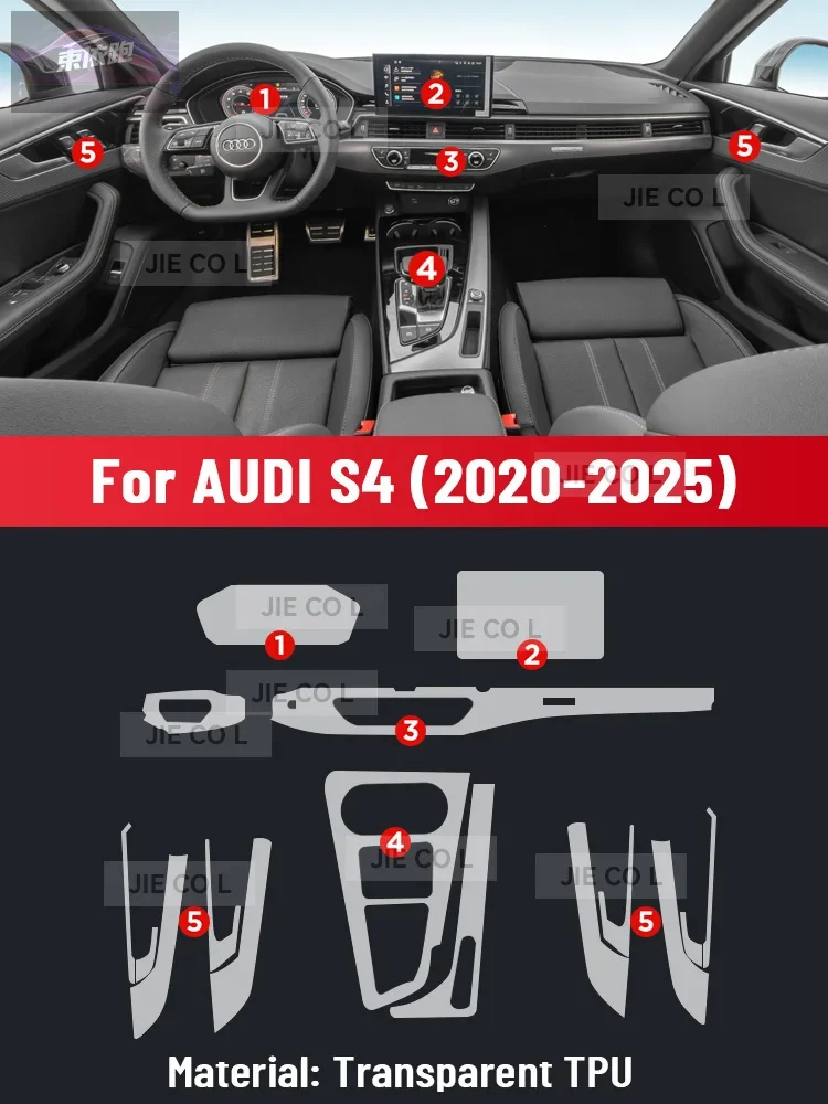

PPF Car Screen Central Control Interior Protective TPU Film Scratch-resistant Wear Resistant Repair For AUDI S4 2020-2025