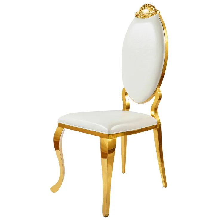 

European Stainless Steel Dining Chair Hotel Wedding Chair Household Back Chair