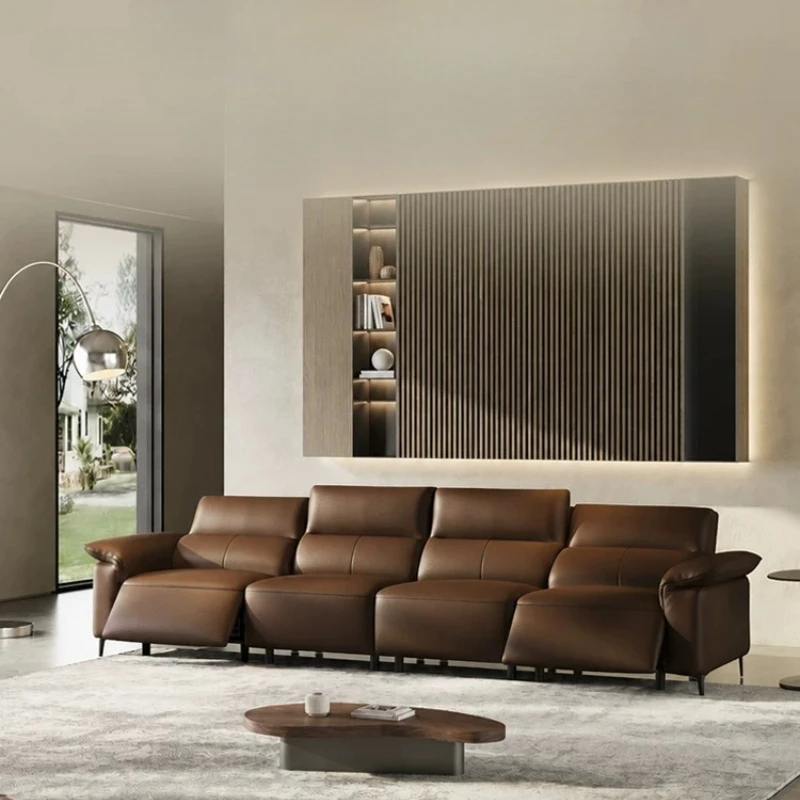 Leather Luxury Living Room Sofas Multifunctional Smart Lazy Relaxing Floor Outdoor Sofa Modern Minimalist Divano Home Furniture