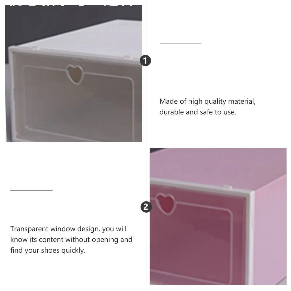 

4 Pcs Shoe Box Transparent Dustproof Stackable Shoes ganizer Container Transparent Shoes ganizer Storage Case Shoe Drawer