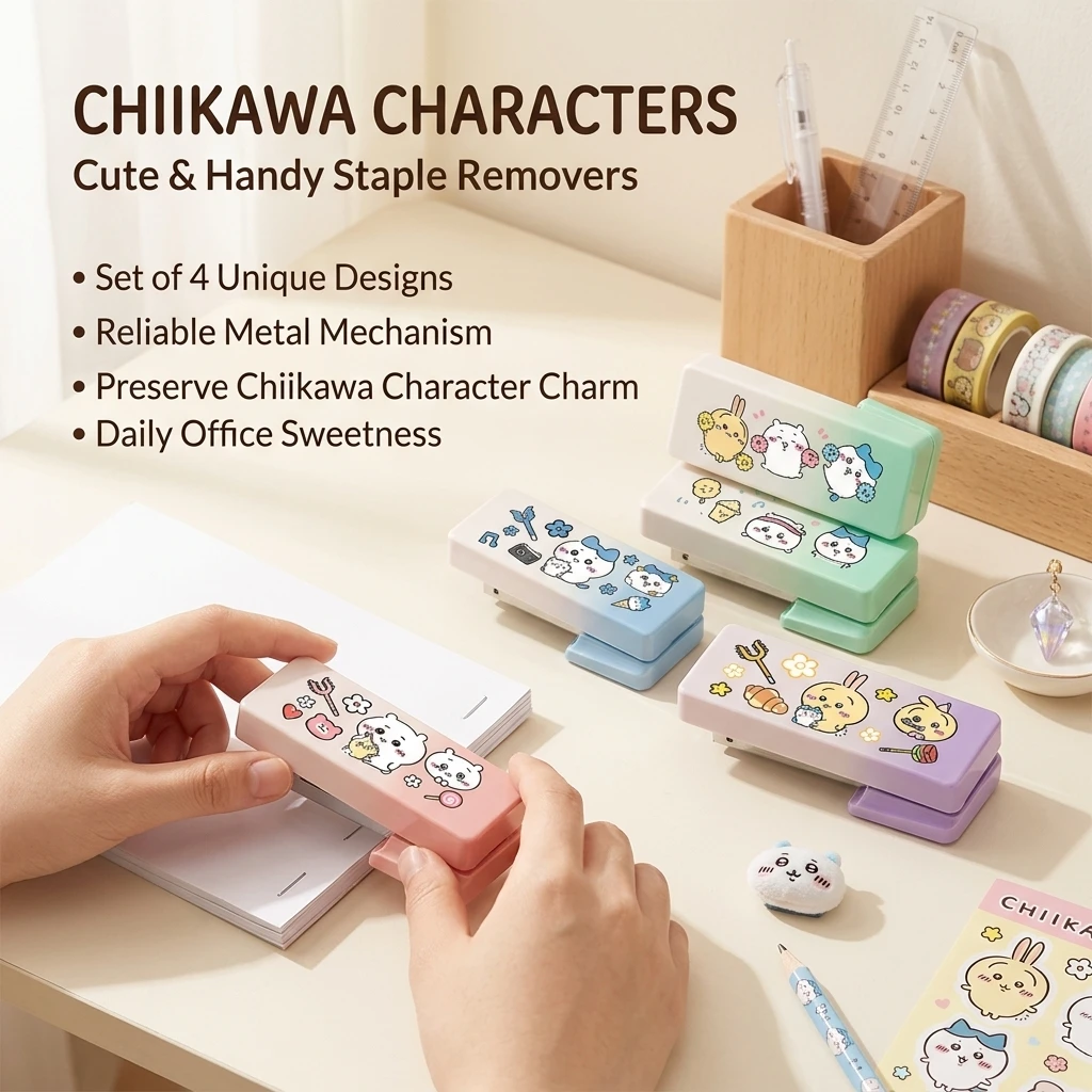 Chiikawa Usagi Hachiware Mini Stapler Kawaii Cute Compact Portable Lightweight Home Office School Student Supplies For Kids