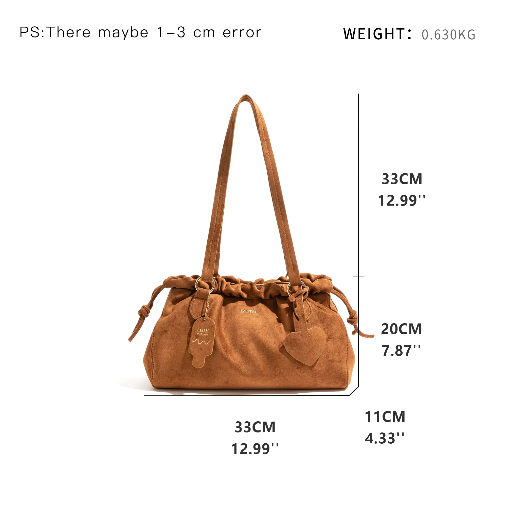 MABULA Vintage Design Pleated Suede Cloud Bag Fashionable Classic Drawstring Shoulder Bag for Vacation Daily Women's Armpit Bag