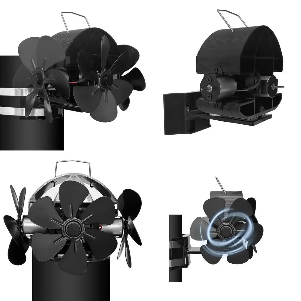 

Y1UD DY4206 Вентилятор печи без электричества Тихий вентилятор дымохода для эффективной трубы печи