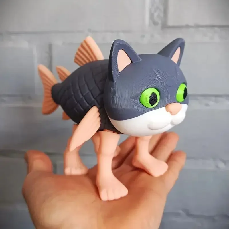 ثلاثية الأبعاد الطباعة Brainrot الثلاجة الجمل الشكل اللعب البطيخ التمساح الأسماك القط نموذج ديكور سطح المكتب دمية حلية الهدايا #5