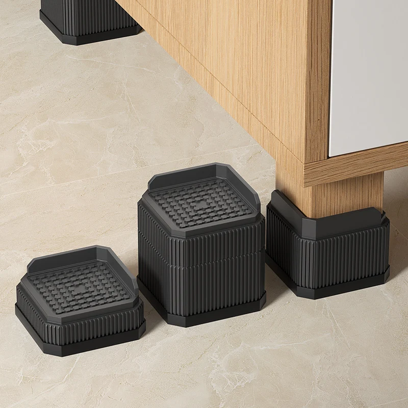 Adjustable-Height Square Furniture Risers: High Load-Bearing, Triple Anti-Slip, Ideal For Sofa, Table And Chair Leg Protection