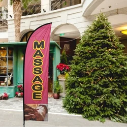 8FT Thai Massage Sign Feather Flag Vivid Color Business foot massage shop Sign banner Beauty SPA Flutter Outdoor swooper flag