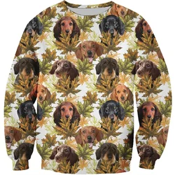 3D Printed Cute Dog Sweatshirt For Men Animal Pets Pattern Hoodie Long Sleeved Round Neck Pullovers Spring Autumn Clothes