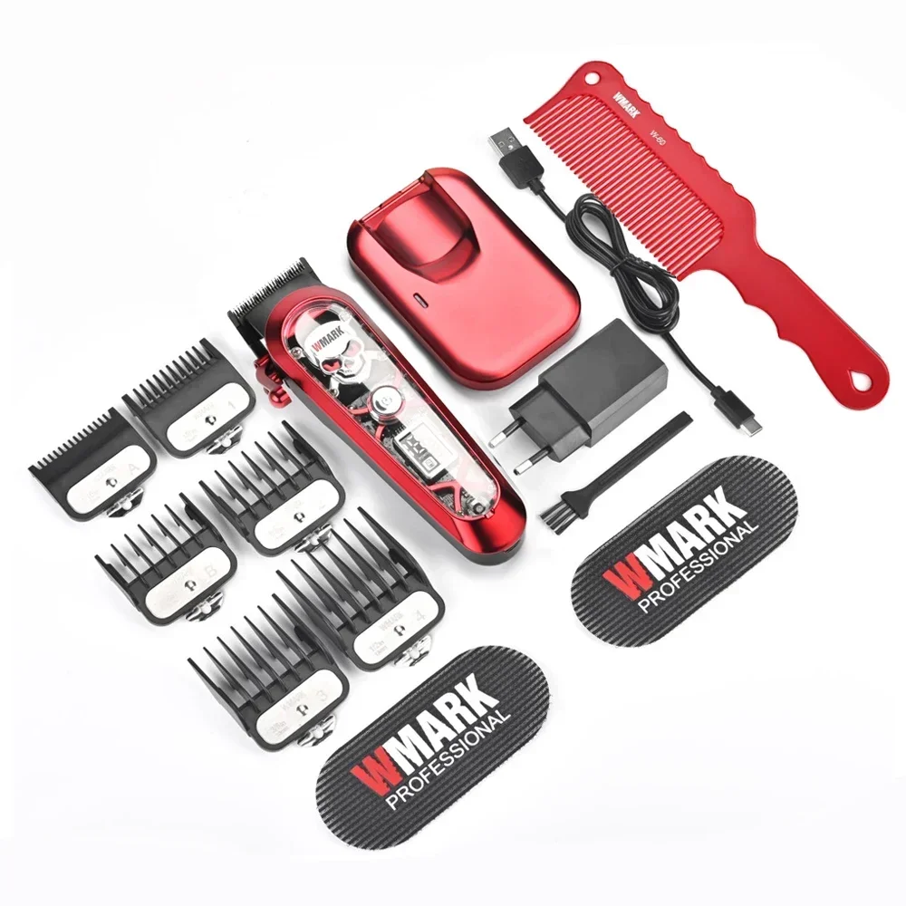 NEW Patented Design WMARK NG-130 Wireless Charging Hair Clipper Professional Barber Tools Type-C Interface Hair Cutter With Base