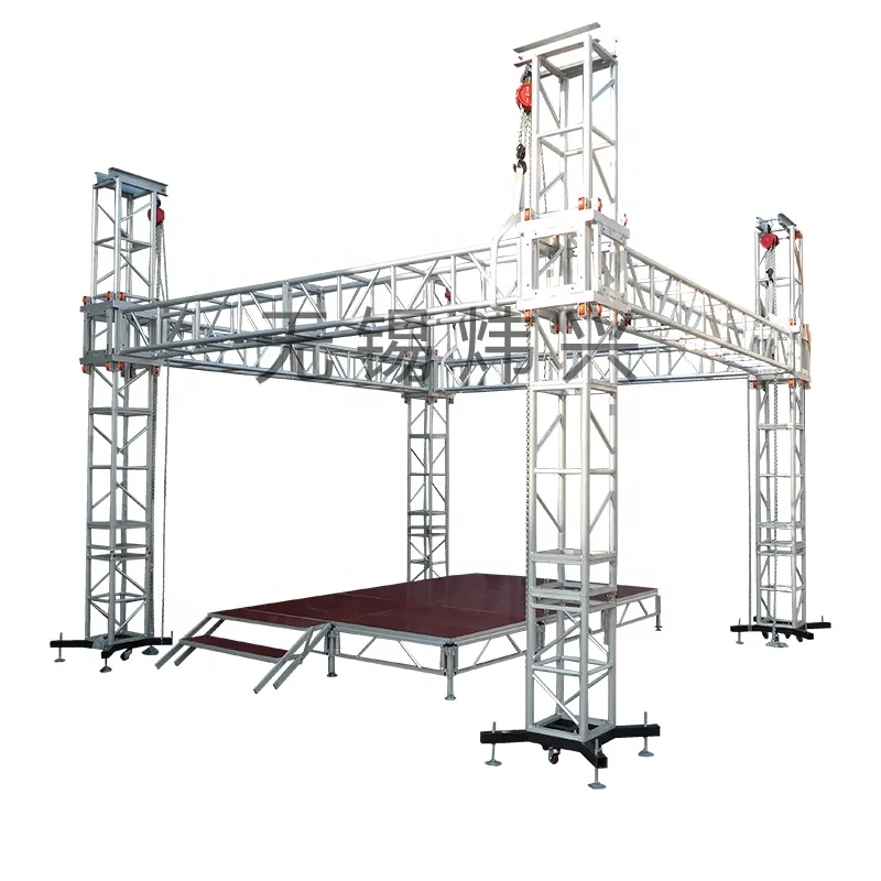 【Factory Wholesale】400x400mm Black Aluminum Bolt Box Truss System 300kg Load Capacity Portable Modular For Stage Lighting Concer