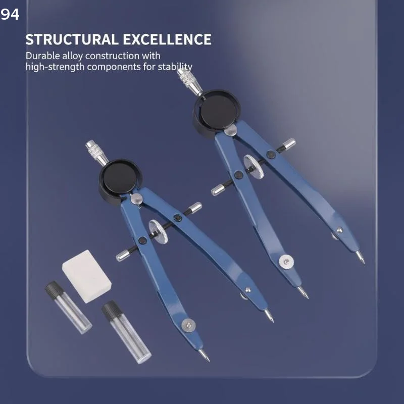 Comprehensive Metallic Precision Compass Pack for Engineering Sketching and Student Examination Stationery