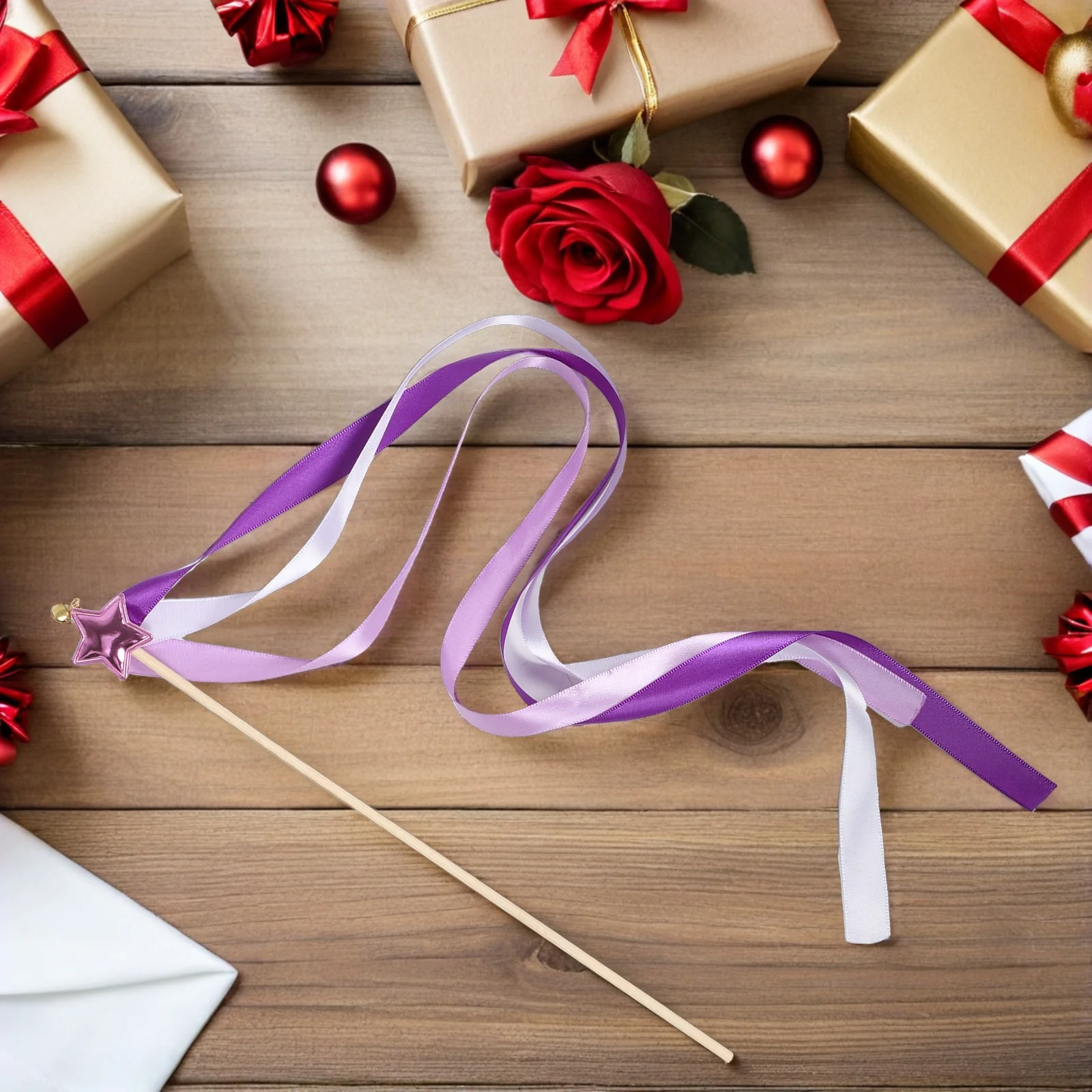 

24Pcs Star Ribbon Streamers Fairy Wands Elegant Wedding Party Send Off Colorful Ribbon Stick Streamers Bells for Girls