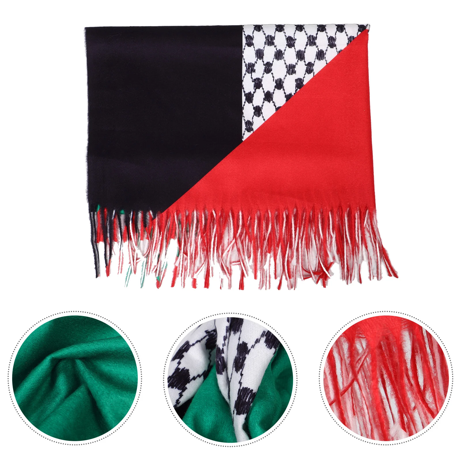 Shawl Scarf Red Green for Women Mens Scarves Winter Day Prayer Neck Polyester Miss Men's