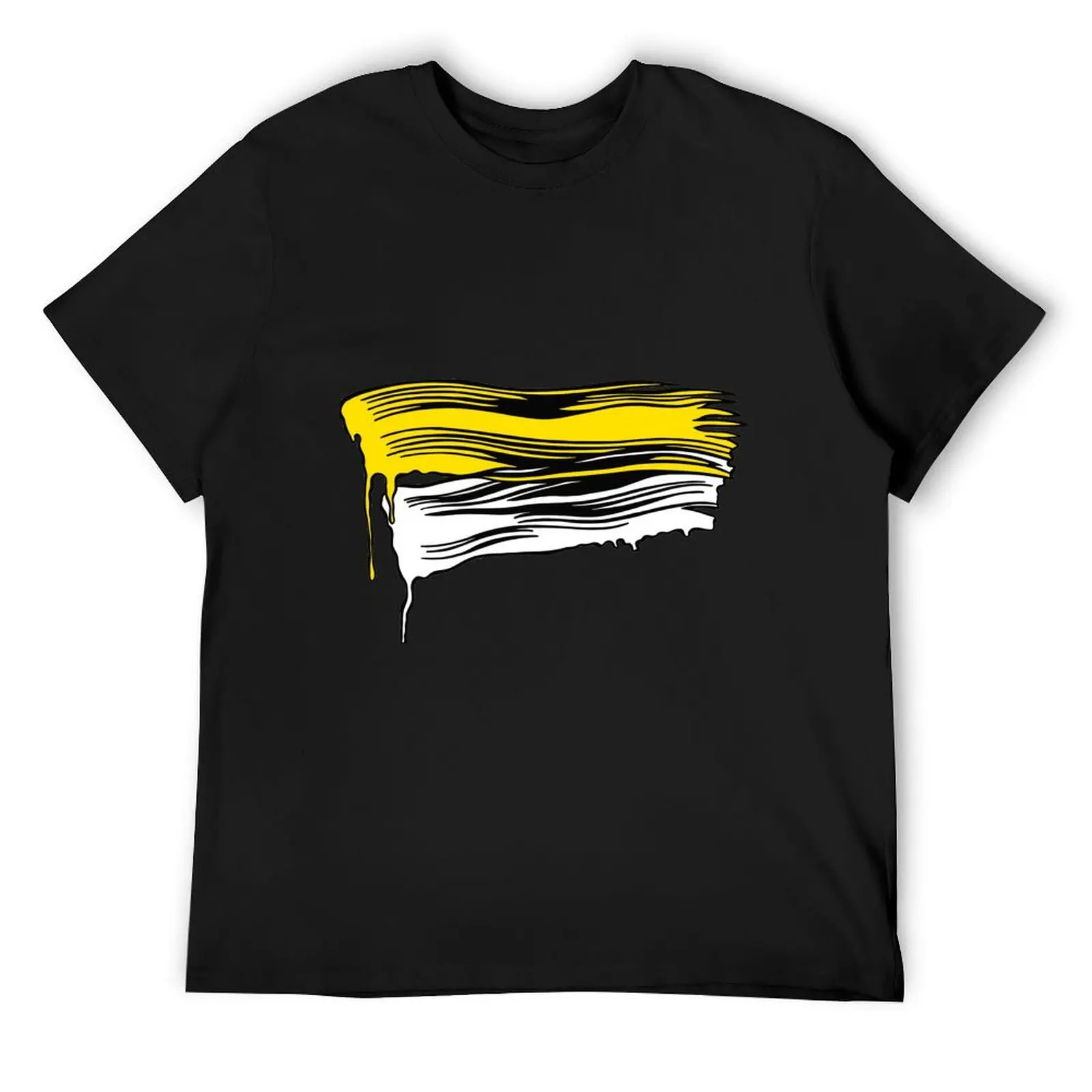 

Lichtenstein Brush Strokes: Yellow T-Shirt summer 2025 T-shirts man funny costumes Funny t-shirt plain black t shirts men