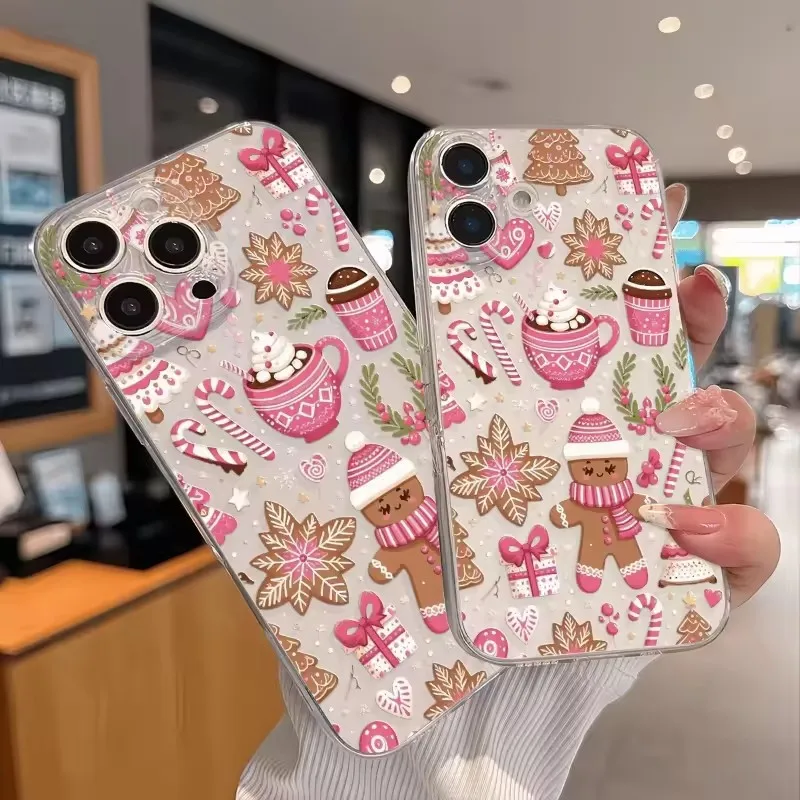 For 18 Pro Max Christmas Tree Bow Phone Case For iPhone 17 16 15 14 13 12 11 Pro Xs Max Mini Plus 17e 16e X XR Clear Soft Cover