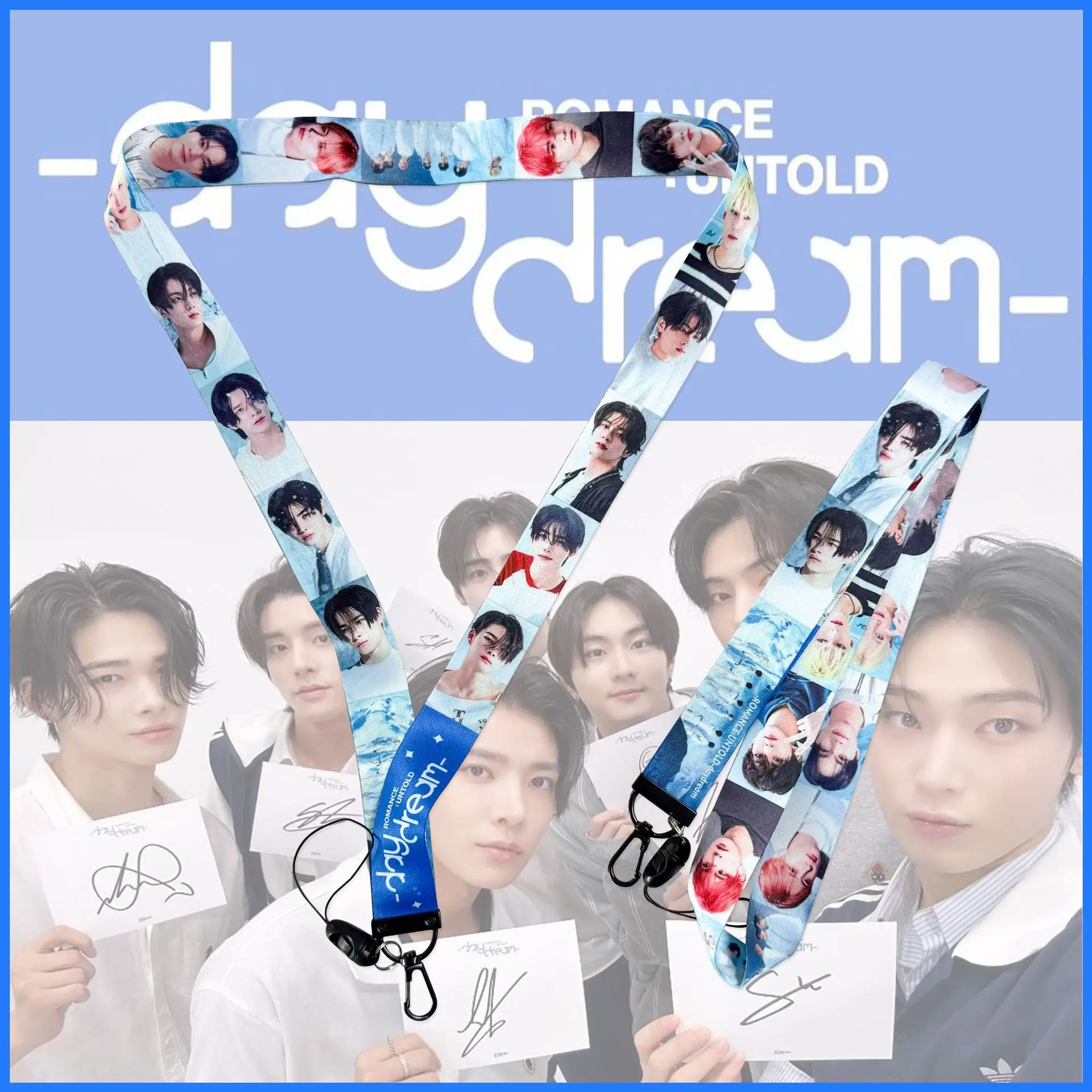 KPOP JUNGWON JAKE Album Daydream Phone Lanyard SUNOO NI-KI JAY Member Photo Double-sided ID Card Holder Hanging Rope Fans Gift