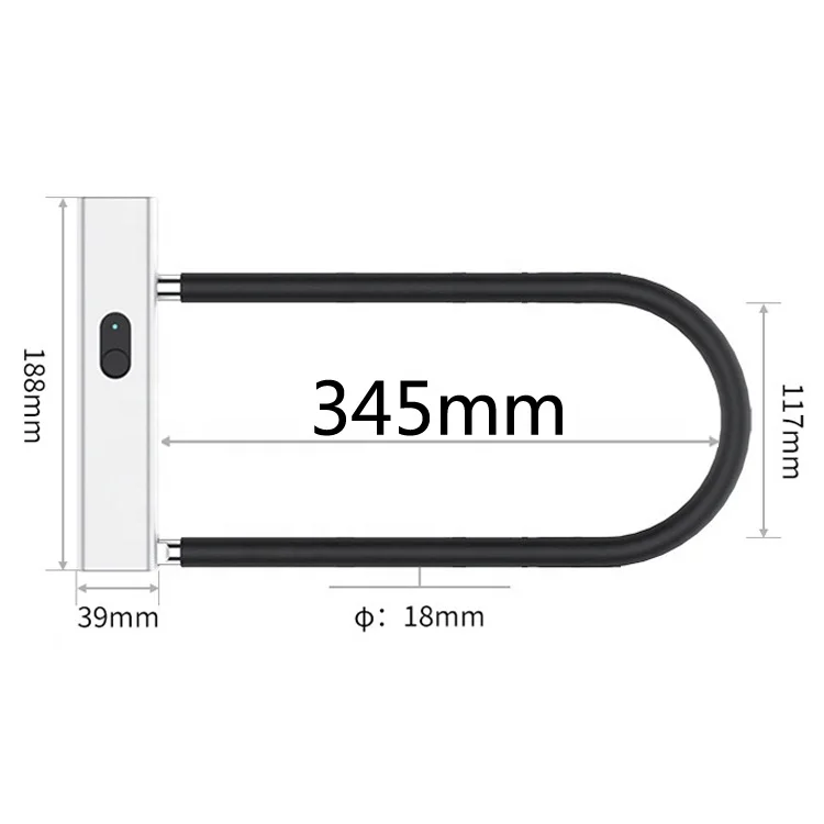 رائجة البيع الذكية بصمة زجاج الباب قفل الإلكترونية هوك قفل USB تهمة U شكل قفل دراجة قفل الدراجة #5