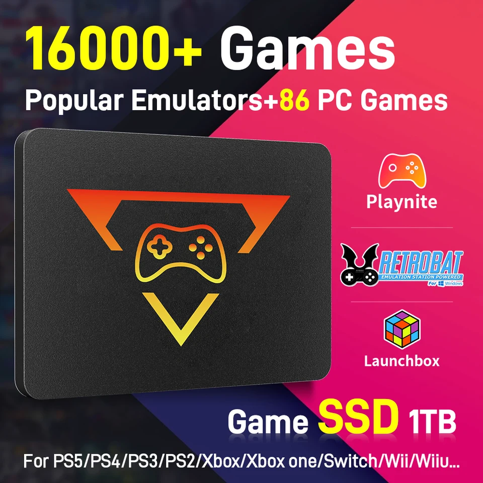 Playzone 1TB SSD&Game Consoles For PS5/PS4/PS3/Xbox/Xbox one