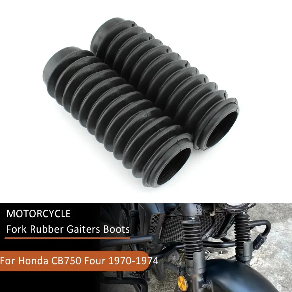 46mm Fork Covers Front Rubber Gaiters Gators Shock Boots For Honda CB550K CB750 Diecast Sandcast Engine CL450 Scrambler CB750F