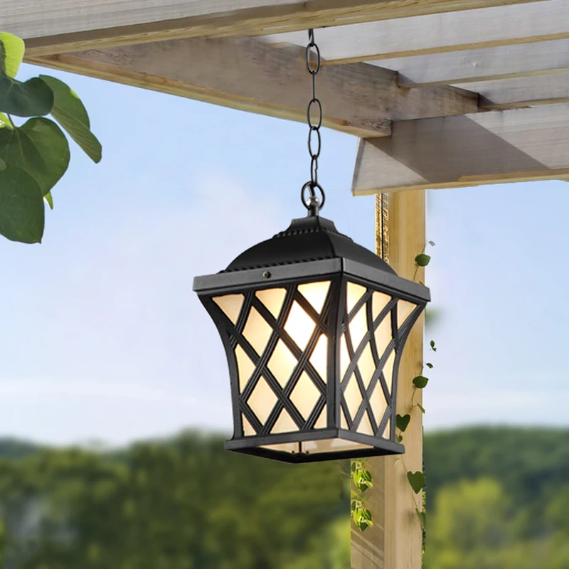 Lampe LED Suspendue au Design Rétro Européen, Luminaire Décoratif d'Extérieur, Idéal pour un Village, un délégations ou un Couloir