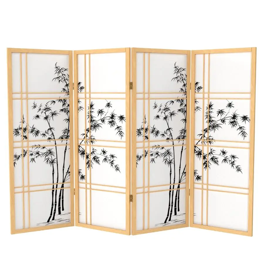 

ft. Short Bamboo Tree Shoji Screen Natural 4 Panels
