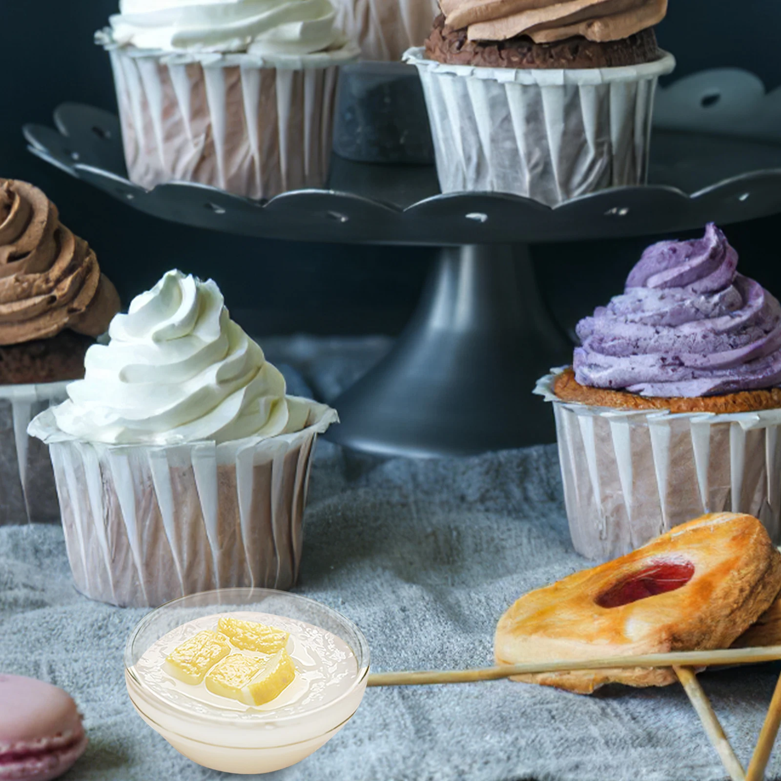 

12Pcs Stackable Glass Food Bowls High Temperature Resistant Transparent Pudding Dessert Containers Household Serving