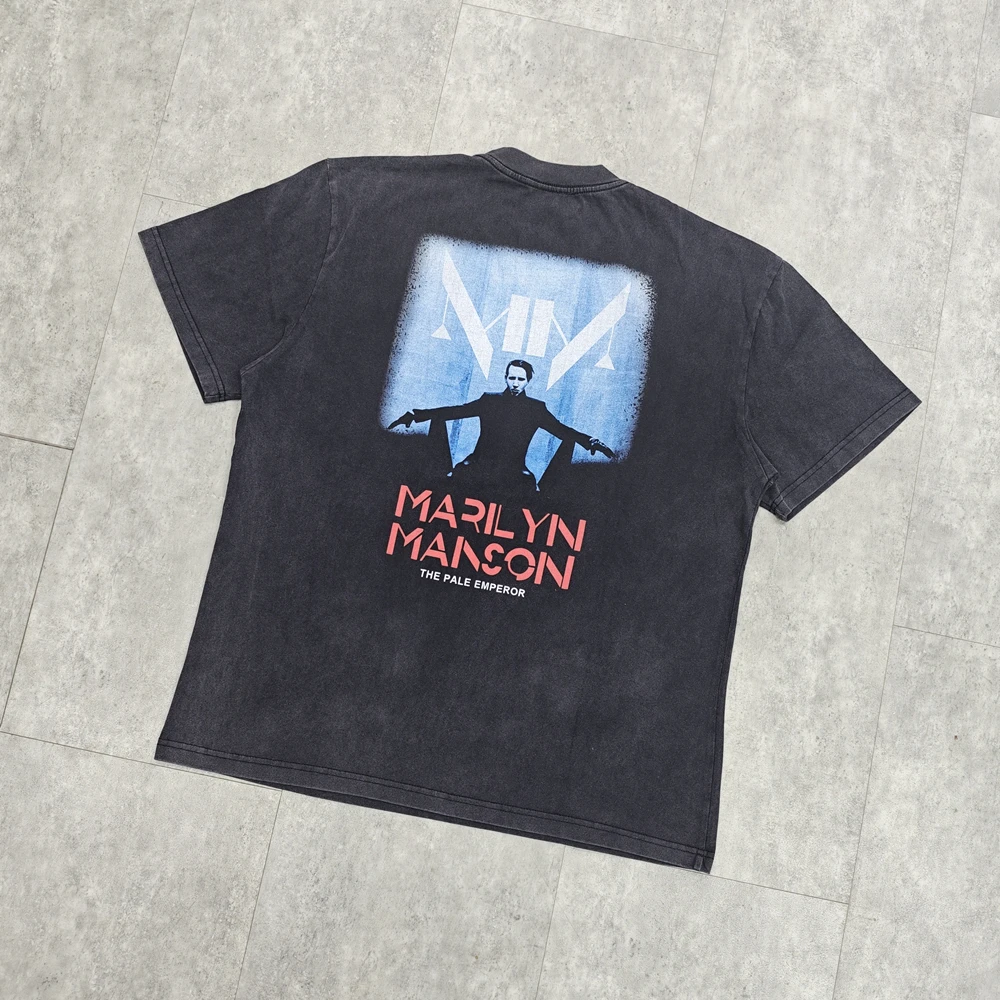 Yao Fashion Gothic Style Graphics Print Oversize Casual Vintage Y2k Punk Band Rock Roll Luxury Brand