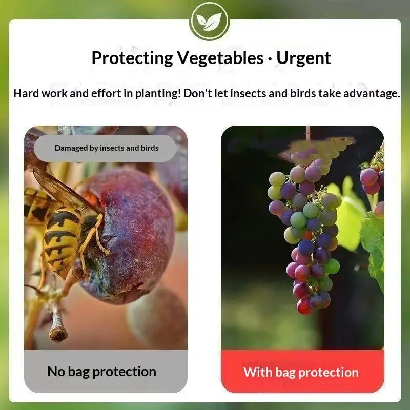 100Pcs Non Woven Grape Protective Bags Waterproof Breathable Prevent Birds Rain Damage For Orchard Home Garden Use