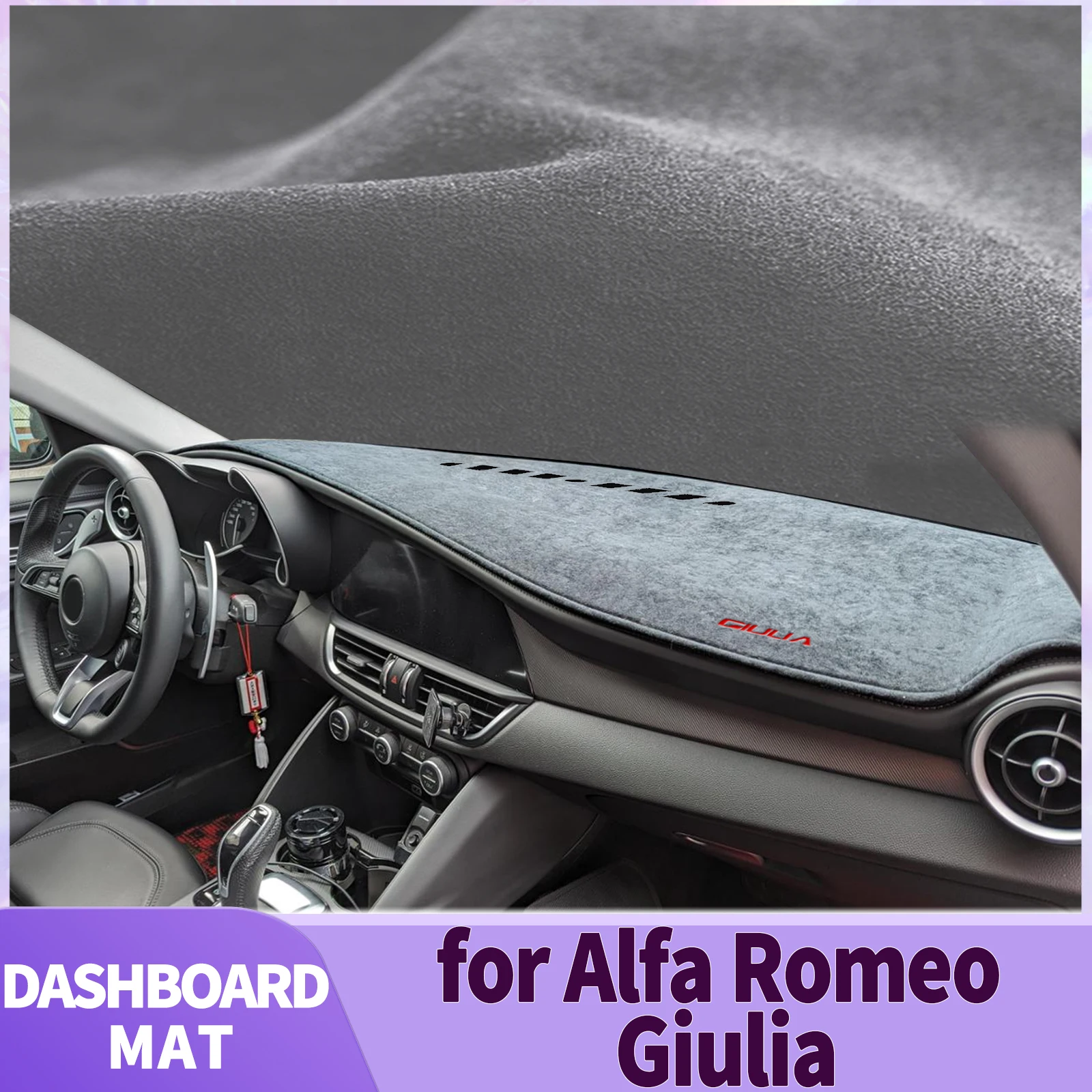يصلح ل ألفا روميو جوليا 952 2017 2018 2019-2022 اكسسوارات السيارات داشمات غطاء لوحة القيادة وسادة داشمات ظلة السجاد الواقي