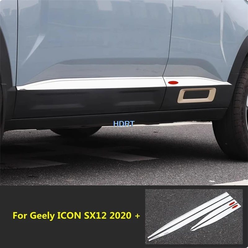 

Для Geely ICON SX12 2020 + аксессуары, внешняя наклейка, Стайлинг автомобиля, декоративная защита кузова, боковая кромка двери, декоративная полоса