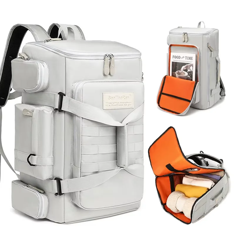 

Large Capacity Multi-Functional Nylon Backpack For Men Women Wet Dry Separate Waterproof Outdoor Travel Mountaineering Geometric