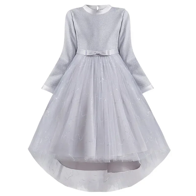 2023 Autumn Girls' Clothing Piano Performance Dress Bow Fashionable Children's Wedding Dress