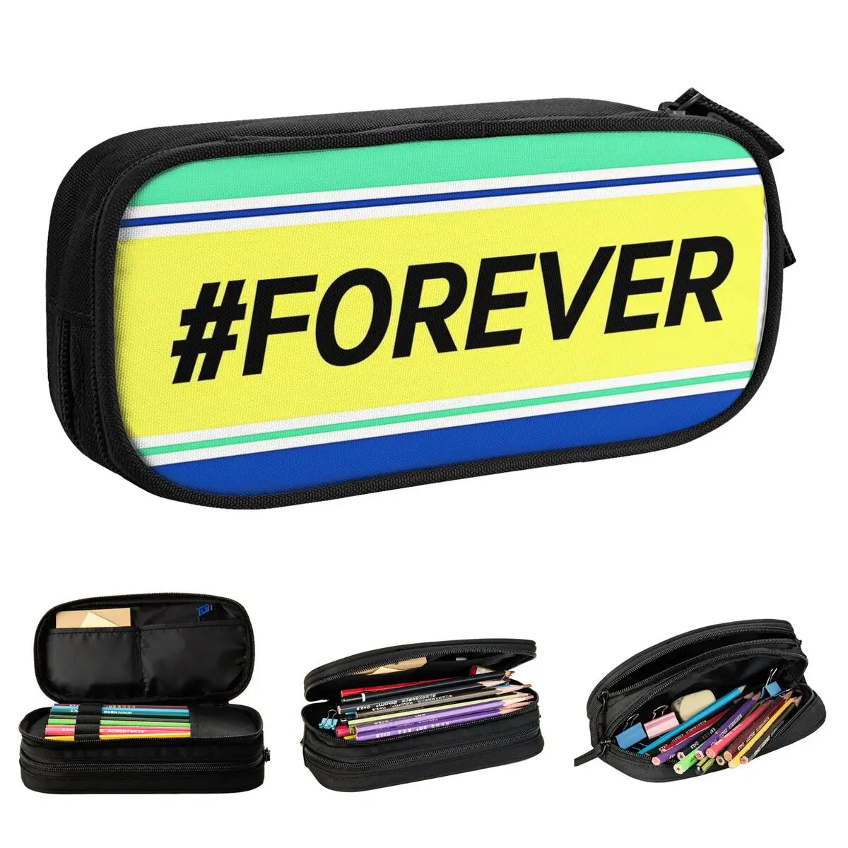 

Ayrton Senna Tribute Flag Pencil Case Pen Box Bag Student Big Capacity Students School Gift Pencil Box