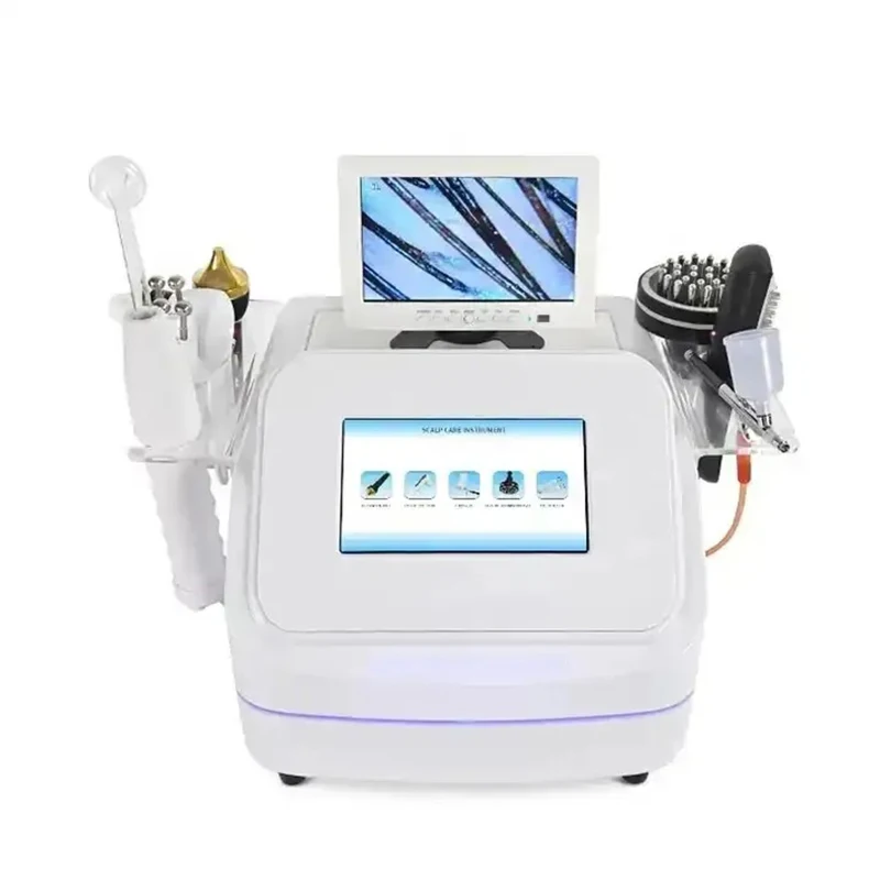 TopElec 7 In 1 High Frequency Hair Follicle Detection Scalp Treatment Machine Hair Analyze Scalp Care Massage Hair Regrowth Devi