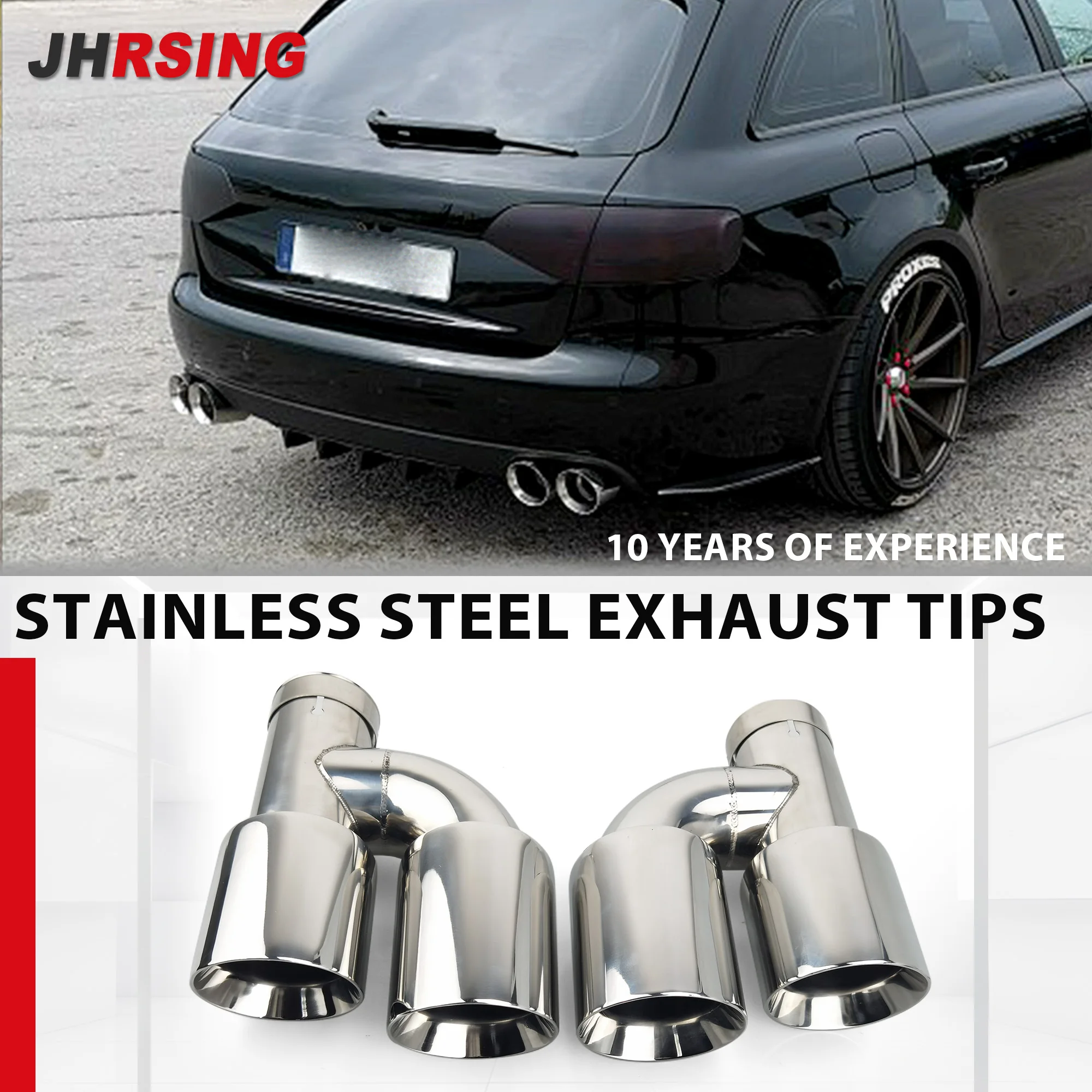 1Pcs Stainless Car Accessories Exhaust Tip Double Outlet Exhaust Pipe Modify And Upgrade Universal Mufflers Nozzle Decoration