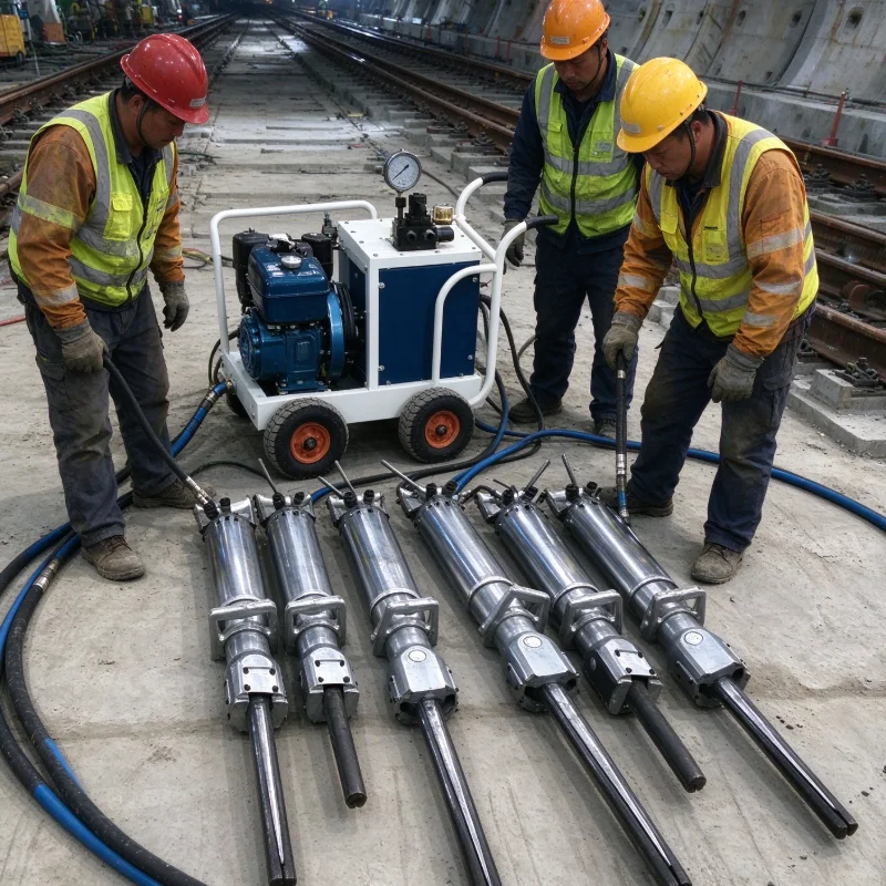 Customized High Pressure Hydraulic Rock Splitter, No Vibration Splitting Machine, for Mining and Static Concrete Demolition Jobs