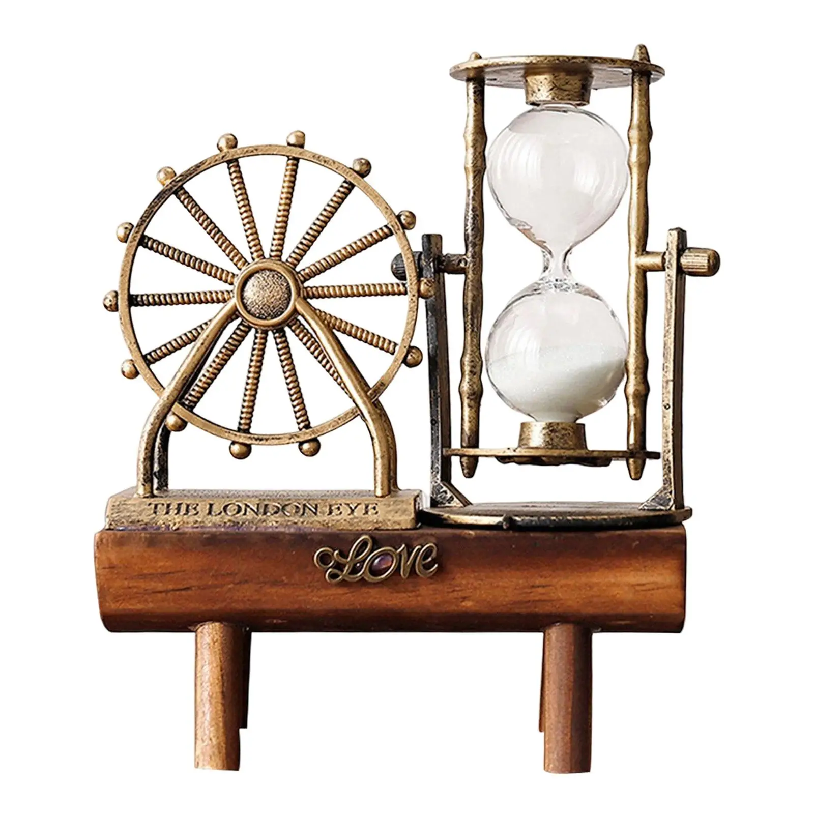 Sky Wheel Hourglass Rotating Sand Timer Antique Decorative Hourglass Vintage Style Hour Glass for Desk Decor Wedding Gift