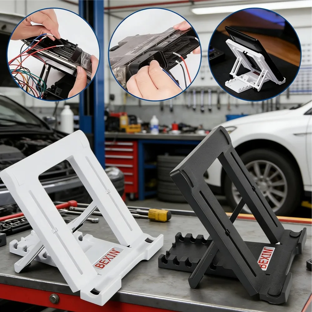 Praktische ECU-Lese- und Schreibhalterung, universelle ECU-Halterung + ECU-Rahmen + ECU-Basis, rutschfeste, 5-fach verstellbare Autohalterung