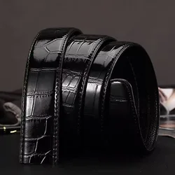 Top Crocodile pattern automatic buckle belts genuine leather belts top fashion business belts pure cowhide men belt