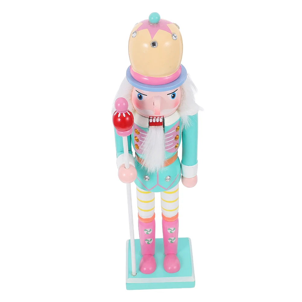 

Wooden Nutcracker Soldier Ornaments Decorative Desktop Craft Macaron Colors Home Festival Decoration Figurine Model Traditional