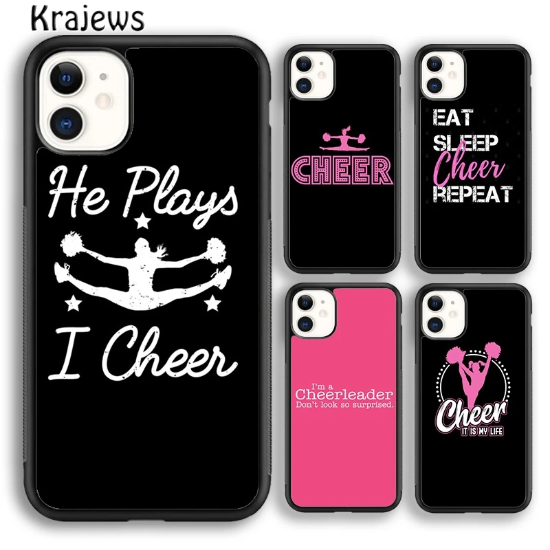 Krajews Cheerleader Cheer Heartbeat Line Phone Case For iPhone 16 15 SE2020 14 6 7 8 plus 11 12 13 pro max coque Shell Fundas