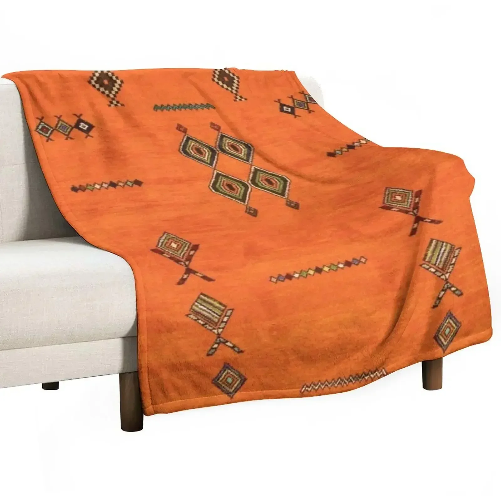 

Oriental Traditional Moroccan Berber Rug Artwork Throw Blanket Softest Sleeping Bag Blankets