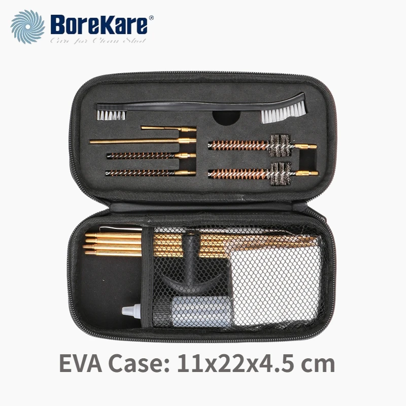 BoreKare Rifle Kit Premium Cleaning Kit Tools Brush Portable EVA Case 223, .308 Cal Gun Clean Kits 16 Pcs Set Accessories