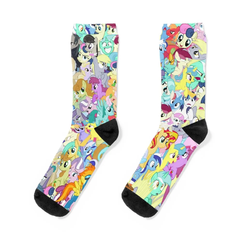 

Background Pony Mess Socks man with print Christmas Ladies Socks Men's